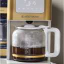 West Bend Drip Coffee Maker Brews Hot or Iced, Programmable with Brew Strength Selector Auto Shut-Off and 6 Functions Permanent Mesh Filter and Glass Carafe, 12-Cup