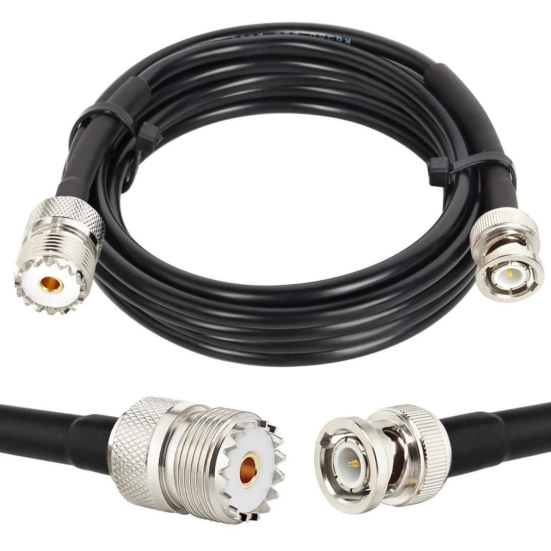 XRDS -RF UHF Female SO239 to BNC Male Cable 10FT, BNC to UHF Coax RG58 Antenna Cable for CB Ham Radio Antenna Scanner
