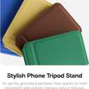 MOFT Phone Tripod Stand Selfie Stick for iPhone, Multi-Angles iPhone Stand, Lightweight & Portable Phone Holder, Strong Magnets, MOVAS Vegan Leather, Travel Essentials, Sapphire (Without Card Slot)