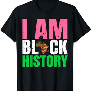 I Am Black History Pink and Green Historically Black College University T-Shirt, XXL