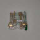 Golden Flatware 7 Piece Stainless Steel Set Includes Serving Spoons, Slotted Serving Spoon, Serving Tongs, Serving Fork, Salad Fork, Soup Ladle, Pie Server