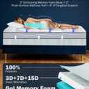 Dual Layer 4 Inch Memory Foam Mattress Topper King Size, 2" Cooling Gel Memory Foam & 2" Pillow Top Mattress Pad Cover for Back Pain Relief, Deep Elastic Pocket, Medium Support, White