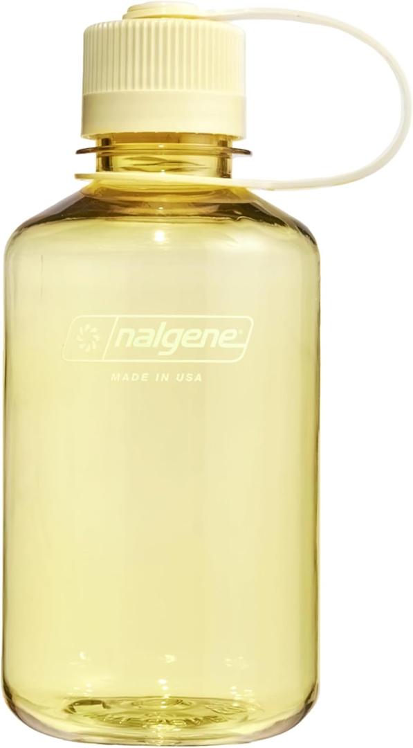 Nalgene Sustain Tritan BPA-Free Water Bottle Made with Material Derived from 50% Plastic Waste (using ISCC certified mass balance), 16 OZ, Narrow Mouth, Butter