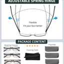 READITEASY 3 Pack Reading Glasses Men 2.75 Blue Light Blocking, Readers Men with Spring Hinge Reduce Eyestrain/UV/Dryness, Mens Reading Glasses 2.75+, 3 Pack( Black Brown Gray)