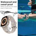 NewWays for Apple Watch Ultra 2 Band 49mm Series 10 46mm 45mm 44mm for Men, Hexagonal Titanium Mesh Wide Sport Liquid Silicone Rubber Band for Apple Watch Band iWatch Ultra Luxury Design