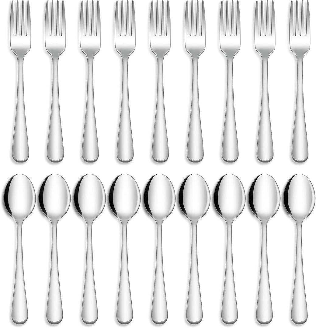 Hiware 24-piece Forks and Spoons Silverware Set, Food Grade Stainless Steel Flatware Cutlery Set for Home, Kitchen and Restaurant, Mirror Polished, Dishwasher Safe