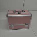 Joligrace Makeup Train Case Cosmetic Box 11.8 Inches Jewelry Organizer Professional 3 Tiers Trays with Mirror and Brush Holder Lockable Key Portable Travel Mermaid Pink