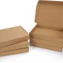 13x10x2 inch Shipping Boxes Set of 6 Brown, Inner Size 12.6x9.6x1.6 inch Cardboard Box Mailers for Small Business Packaging Mailing or Gift Wrapping Giving