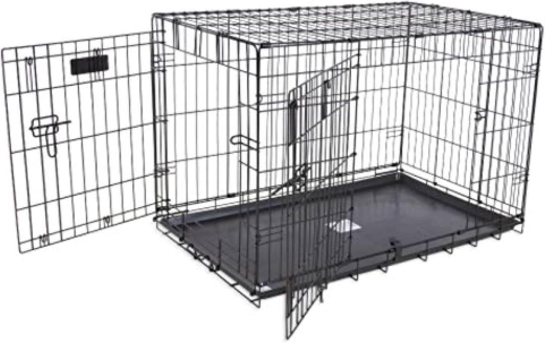 Precision Pet Products Two Door Provalue Wire Dog Crate, 42 Inch, For Pets 70-90 lbs, With 5-Point Locking System (43.1"L x 29.1"W x 30.0"H)