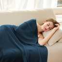 AmyHomie Cooling Blankets, 100% Rayon Derived from Bamboo, Cool Summer Blanket for Hot Sleepers, Soft Comfy Lightweight Blankets for All Seasons(Navy, King (108"x90"))