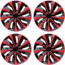 Hubcap Wheel Cover Replacement R16 Hub Caps Universal-Fit Steel Wheel Rim Cover ABS Material Exterior Accessories for Car Truck SUV -Set of 416-inchRed-Black