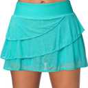 Aleumdr Women's Waistband Layered Swimdress Ruffle Swim Skirt Swimsuit Bottom(Available in Plus) (XX-Large, Green)