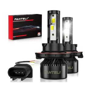 H13 LED Bulb, 600% Brightness 6500K Cool White, 9008 LED Bulbs All-in-One with Cooling Fan LED Fog Lights Plug and Play, Pack of 2