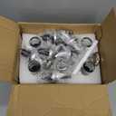 WERTIOO 6 PACK Glass Olive Oil Dispenser Bottle, 17 OZ/500ml Oil Dispenser for Kitchen with 6 Pourer, 3 Stainless Steel Funnel & 1 Pen and 8 Label for Kitchen (Clear)