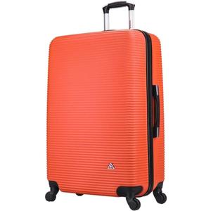 InUSA ROYAL Hardside Spinner Luggage with Ergonomic Handles | Spacious Travel Suitcase with Four Spinner Wheels and Studs | 28 Inch Large Hardside Spinner Luggage | Orange