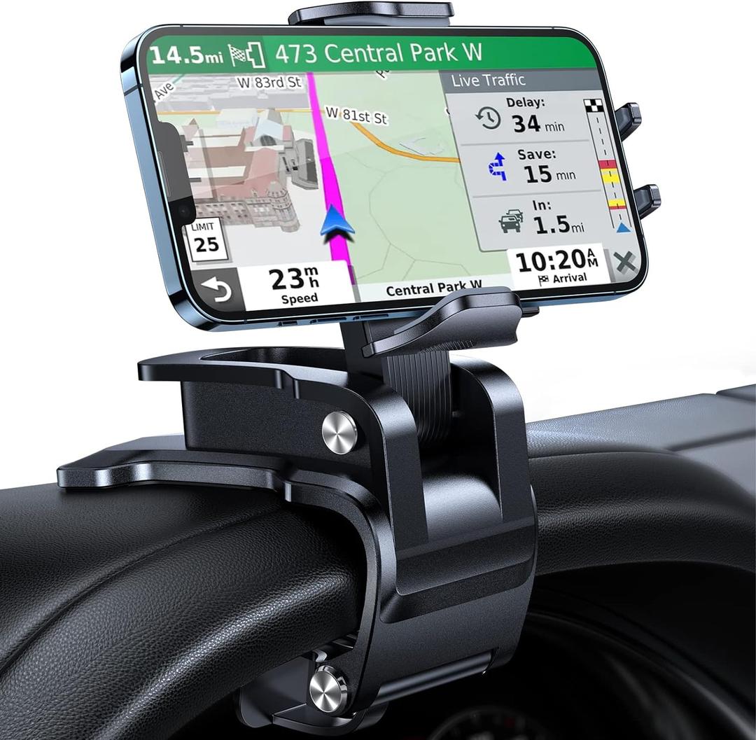 andobil Universal Car Phone Clip Holder [Military Sturdy, Firmly Grip & Never Slip] Ultra Stable Dashboard Cell Phone Mount for Car Dash Fits All iPhone 16 15 14 13 12 Pro Max Android Samsung GPS