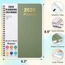 Timart 2026 Planner, Weekly and Monthly Planner, January 2026 - December 2026 Agenda Book, Hardcover 2026 Calendar Planner Book with Tabs, Inner Pocket For Women & Men, Perfect for Office School Home Supplies, A5 (6.3" x 8.5")-Green