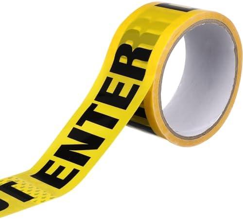 NUOBESTY Barricade Tape,1.9 inch X 82 ft Yellow DO NOT Enter Printed Barrier Safety Tape
