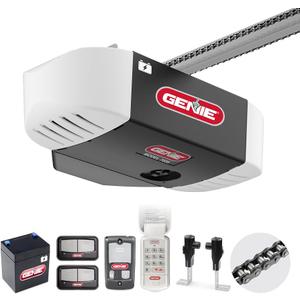 Genie Chain Drive 750 3/4 HPc Garage Door Opener w/Battery Backup - Heavy Duty - Operate your garage door when the primary power is out - Wireless Keypad Included, Model 7035-TKV,BLACK | 3/4 HPc, Heavy Duty Chain Drive, Battery Backup, Wireless Keypad, 2 Remotes, Wall Console, Operates During Power Outages