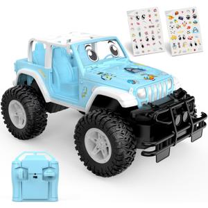 NQD Remote Control Car for Kids 1:16 Scale 80 Min Play with Stickers, 2.4Ghz Off Road RC Trucks Toy Car Gift for Kids, Blue