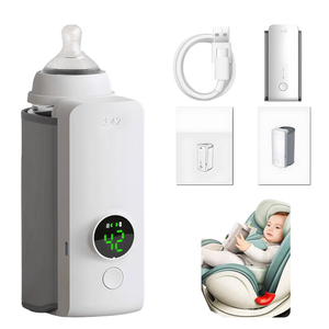 LucGee Portable Bottle Warmer for Travel  Baby Bottle Warmer for Breast Milk & Water, Milk Warmer with Fast Heating, 17 Ounces Large Capacity and Long Battery Life for Car Airplane Outdoor (Green)