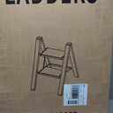 Mayi Plus 2-Step Aluminum Ladder,Lightweight Folding Step Stool with Extra-Wide Anti-Slip Steps,330 lbs Capacity,Compact Space-Saving Design for Home,Kitchen and OfficeWhite&Woodgrain