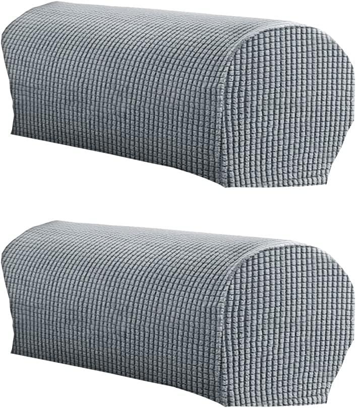 LINGXIYA Soft Stretch Plush Armrest Cover, Armrest Covers for Chairs/Sofas, Couch Arm Covers, Furniture Protector Armchair Slipcover for Recliner, Set of 2(NOT Suitable for Leather Sofas)