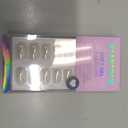 BTArtbox Press On Nails Short - White Soft Gel Press On Nail, Square Chrome Nail Tips Glue On Nails, Reusable Stick On Nails in 15 Sizes - 30 Soft Gel Fake Nails Kit, Vanilla Glazed