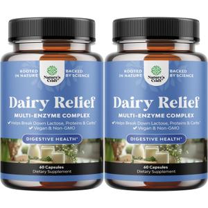 Lactose Intolerance Pills 120 Days Supply - Fast Acting Dairy Digestive Enzymes - Dairy Relief Pills for Digestion, Bloating, Gas and Carb Protein - Digestion Supplement for Lactose Intolerance Relief