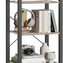 VASAGLE 5-Tier Bookshelf, Bookcase with Steel Frame, Book Shelf for Living Room, Home Office, Study, 11.8 x 15.7 x 60.2 Inches, Industrial Style, Heather Greige and Ink Black ULLS100B02