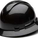 Pyramex Ridgeline Full Brim Hard Hat 4 Point Ratchet Shiny Black Graphite Pattern