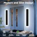 2pcs 39in Exterior Wall Lights,4.33in Wide Dimmable Modern Outdoor Wall Lights for Garage and Front Door,Linear Outdoor Wall Sconce IP65 Waterproof,Black LED Outdoor Long Light Fixture