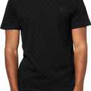 GUESS Men's Short Sleeve Small Triangle Knit (XXL, Jet Black)