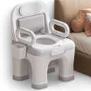 Bedside Commode, Upgraded Safety Commode Toilet for Elderly Disabled, Potty Chair for Adult with Enlarged Arms, Height Adjustable, 900lbs Heavy Duty Bedside Commodes for Seniors
