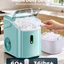 Silonn Nugget Ice Maker Countertop, Chewable Pellet Ice Machine with Self-Cleaning, Portable Pebble Ice Maker with Ice Scoop for Home, Kitchen & Office, Green