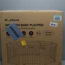 Foldable Wooden Playpen, Natural, 30 x 30 x 24 inches