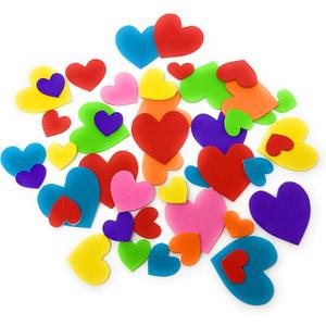 Bulk Jumbo 2000 Piece Colorful Foam Heart Sticker Assortment - Perfect Stickers for Decorating Valentine Decorations, Cards, Gifts, Crafts and Boxes