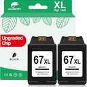 COLORETTO 67XL Ink for HP 67XL Black Ink Cartridge for Deskjet 2800e 2827e 2855e 2852e 2755e 2700 4200e 4255e 4227e 4100e Envy 6455e 6055e 6000 for HP Ink 67 Black HP67 Ink Cartridges Replacement