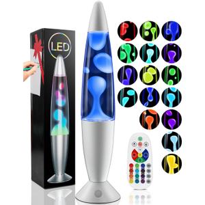 Besight Liquid Motion Lamps with Remote, 17 Colors Changing Night Light 16 Inch RGB LED Table Lamp Relaxing Lamp for Kids Adults, LED Night Lights Lamp for Home Decor Christmas,Party,White Wax