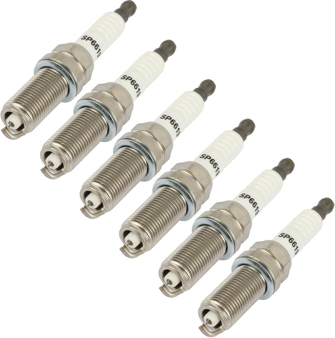 ECCPP Spark Plug Platinum Iridium Fit for 2013-2015 for Acura for ILX 1.5L/L4,2008-2009 for BMW for 128i 3.0L/L6 Replacement for 6619,LFR6AIX-11 (6 Spark Plugs)