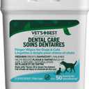 Vet's Best Dental Care Finger Wipes for Dogs, Plaque & Tartar Remover For Teeth, Dog Dental Care Freshens Breath, Teeth Cleaning Finger Wipes for Dogs & Cats, Dog Wipes, Pet Wipes For Cats, 50 Count