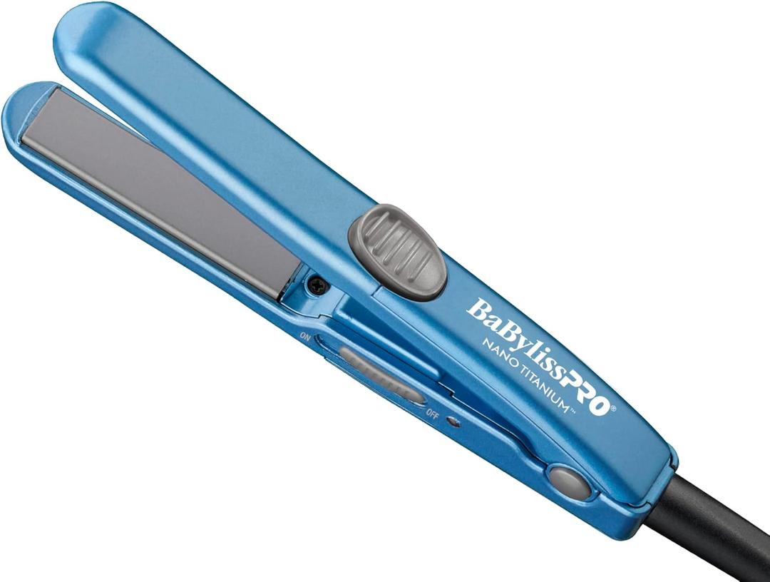 BaBylissPRO Nano Titanium Mini Straightening Iron Blue 0.5 Inch