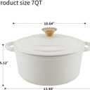 Enameled Cast Iron Round Dutch Oven -7QT Pot With Lid,Cream