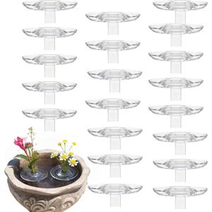 2025 Creative Floating Floral Arrangement Holder 20pcs DIY Clear Acrylic Flower Bowl Stem Holder,Modern Floating Vase Pedestal Stand for Fish Tanks Table Decor(20pcs-S)