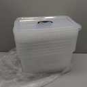 19 Quart Plastic Storage Bins with Lids, 6-Pack Stackable Clear Storage Organizing Box with Handle