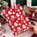 Yarcony Reversible Christmas Wrapping Paper Roll,Red Wrapping Paper, Metallic Foil Red Santa, HOHO Pattern Holiday Gift Wrap Paper for Christmas, Party, Celebration, New Year (17 Inch X 33 Feet)