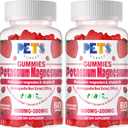 2 x Potassium Magnesium Gummies - High Absorption Magnesium Glycinate & Potassium Citrate Plus Omega 3, B6, D3, K2 & Calcium - Chewable Gummy for Leg Cramps, Immunity & Energy Strawberry 120 Gummies
