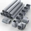 3'' 22.5Ft Mini Split Line Set Cover Kit for Minisplit Ductless Linset Air Conditioners and Heat Pumps, Central AC Decorative Upgraded UV-Proof Strong & Durability PVC Pipe, Gray