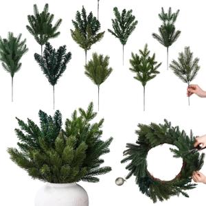 Norme 10 Pcs 12.6 Inch Christmas Artificial Pine Branch Faux Pine Needles Picks Cedar Leaves Sprigs Christmas Greenery Stems for Xmas Wreaths Vase Filler Craft Garlands DIY Embellishing Garden Decor