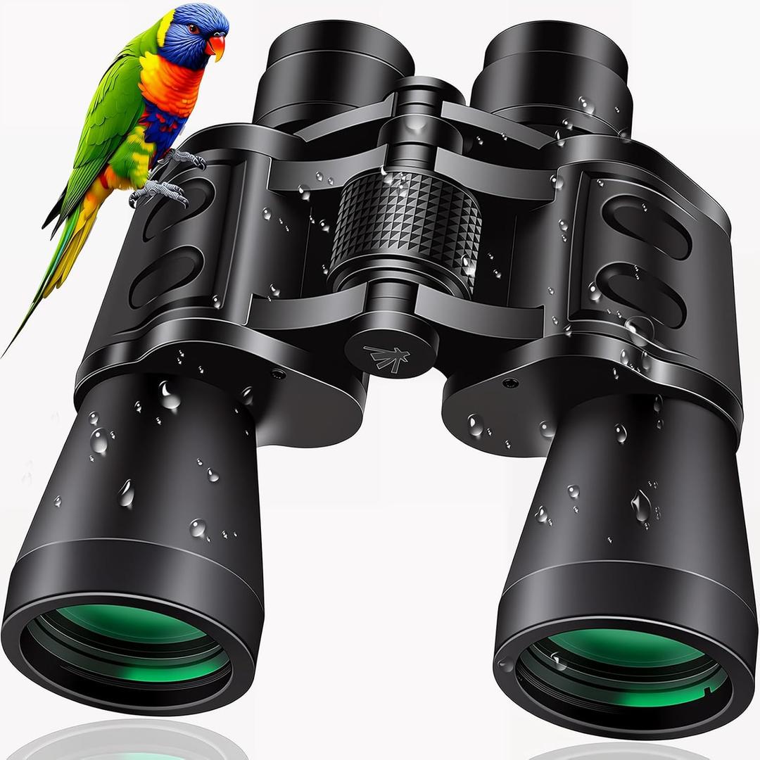20x50 High Powered Binoculars for Adults, Clear Durable Binoculars for Bird Watching Sightseeing Wildlife Watching Travel Hunting Football Games Stargazing with Carrying Case & Strap